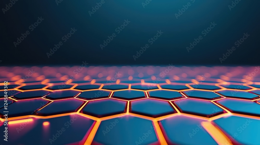 Obraz premium Economic policy trends hologram, sleek futuristic glowing grid, vibrant immersive analytics