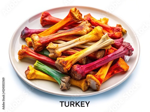 After-Meal Turkey Bones on a Plate photo