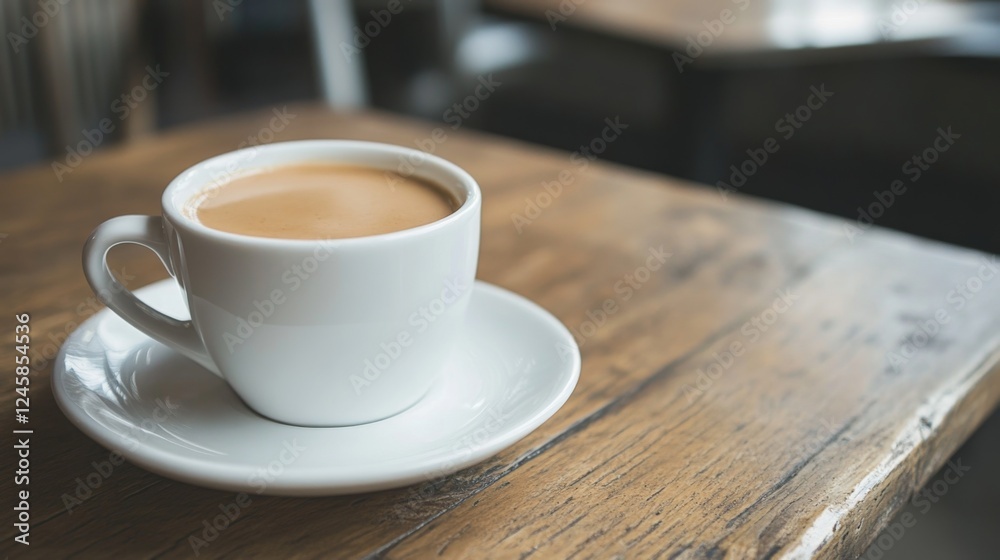 Coffee cup on wooden table in cafe Coffee cup on wooden table in cafe