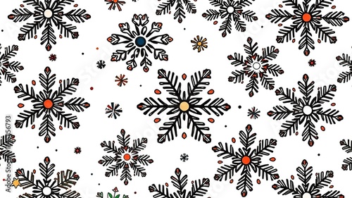 Christmas Couture Doodles Adorned on a Snowy Tapestry
