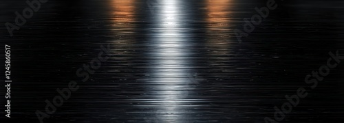Polished Black Brushed Metal Texture with Intricate Reflections and Subtle Details
