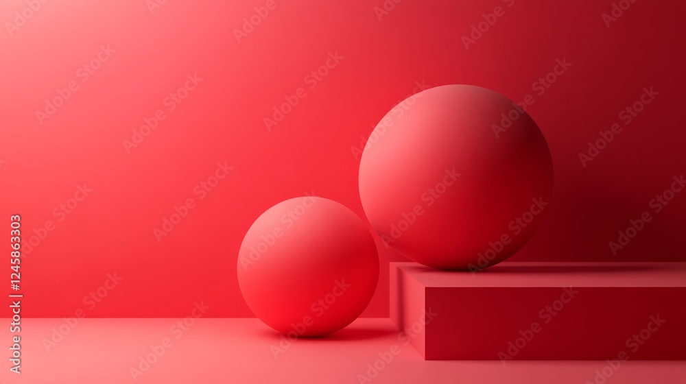 Red studio gradient background for product placement or website. Copy Space, horizontal composition. Red studio gradient background for product placement or website. Copy Space, horizontal composition.