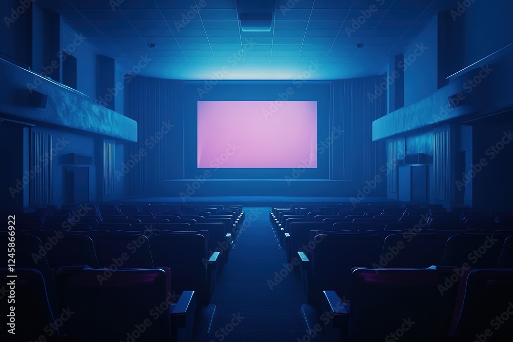 Empty Movie Theater: Dark, Mysterious, and Evocative of Forgotten Dreams, a Silent Canvas of Rows and Seats Beckoning the Viewer into the Cinematic Hush of an Unspooling Reel, a Stage Awaiting the Empty Movie Theater: Dark, Mysterious, and Evocative of Forgotten Dreams, a Silent Canvas of Rows and Seats Beckoning the Viewer into the Cinematic Hush of an Unspooling Reel, a Stage Awaiting the