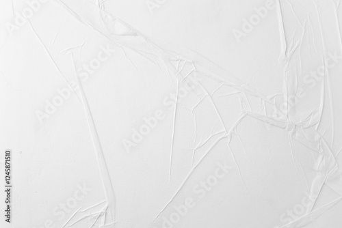 white crumpled and creased glued paper poster set isolated on black background
