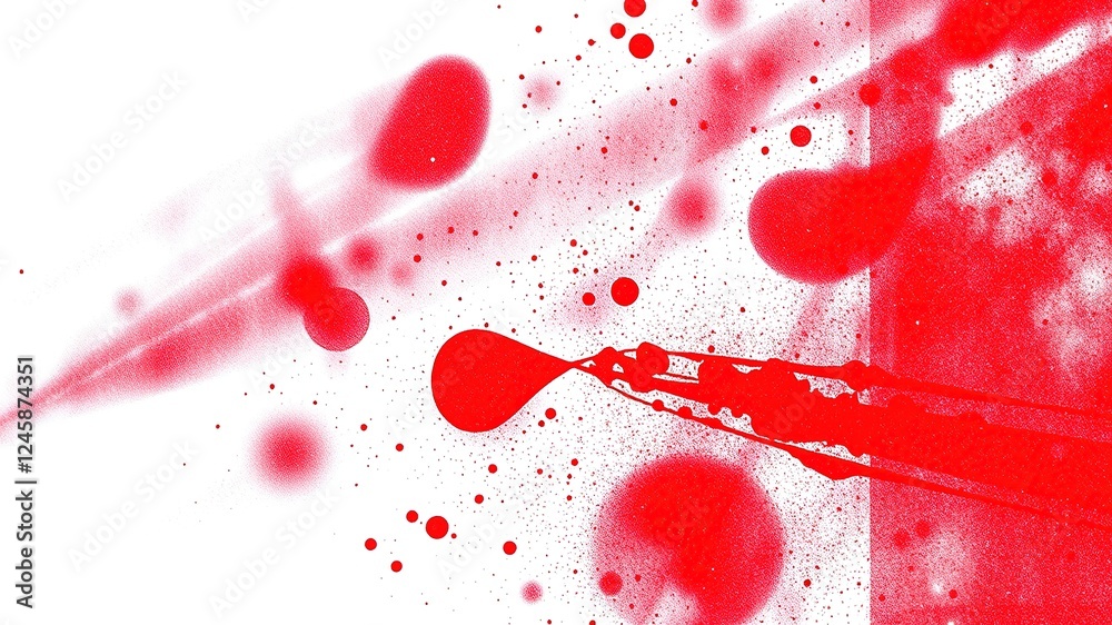 Fototapeta premium Prismatic Radiance: Red Spray Paint Illuminates Modern Design