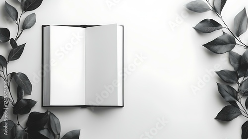 A black-and-white book layout background for a tween hygiene guide, featuring minimalistic design with subtle geometric borders and ample text space.
