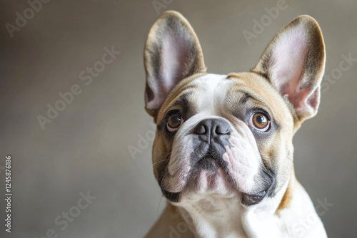 Dog with one ear up and one ear down, adding a touch of playful quirkiness
