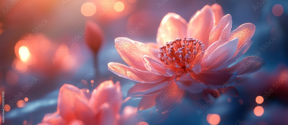 Fototapeta premium Pink Lotus Sunset Bloom