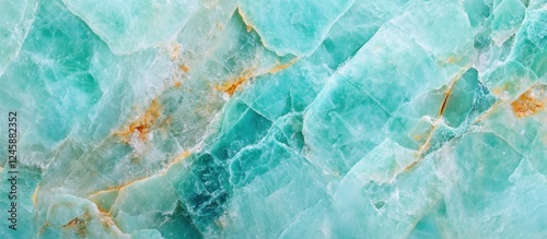 Amazonite gemstone texture with intricate patterns of turquoise and gold hues on a white background for elegant design and decoration purposes