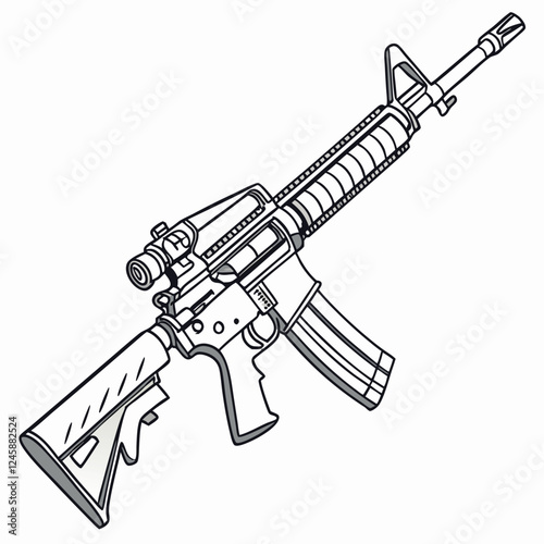 -m16a4-vector-image-on-white-background- 