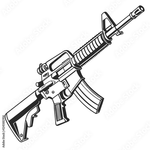 -m16a4-vector-image-on-white-background- 