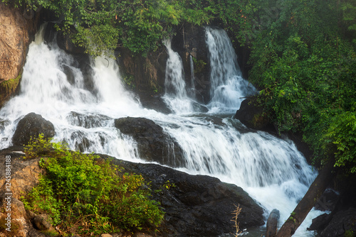 Pha Suea Waterfall in the forest of Thailand near Mae Hong Son City