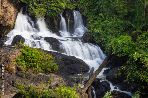 Pha Suea Waterfall in the forest of Thailand near Mae Hong Son City photo