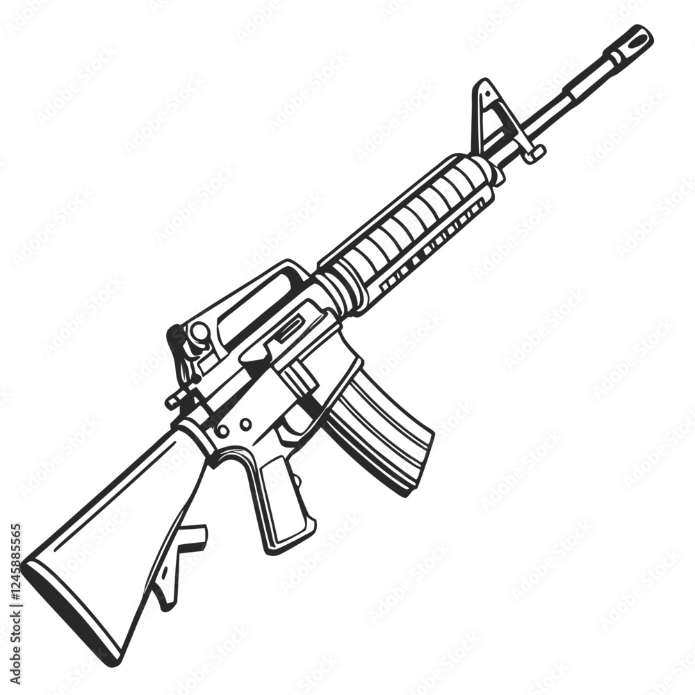-m16a4-vector-image-on-white-background- 