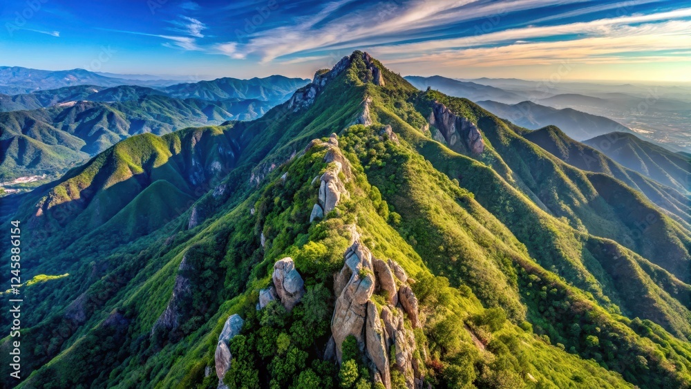 Fototapeta premium Pico Duarte Summit Aerial View