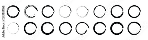 vector ink grunge circle frame