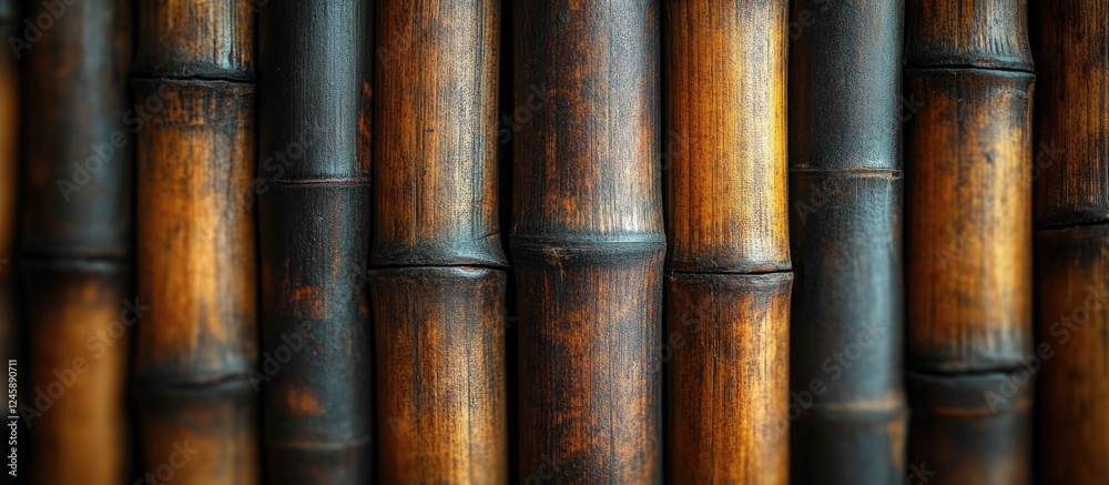 Bamboo wall texture background showcasing natural patterns and tones in a serene environment in Oman Bamboo wall texture background showcasing natural patterns and tones in a serene environment in Oman