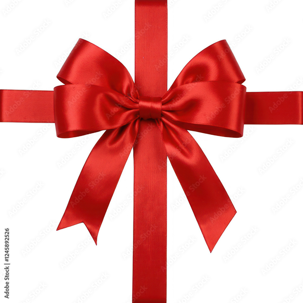 Red gift box with a large bow, festive decoration, celebration theme, perfect for birthdays or holidays, ample copy-space. Isolated on white background or PNG Red gift box with a large bow, festive decoration, celebration theme, perfect for birthdays or holidays, ample copy-space. Isolated on white background or PNG