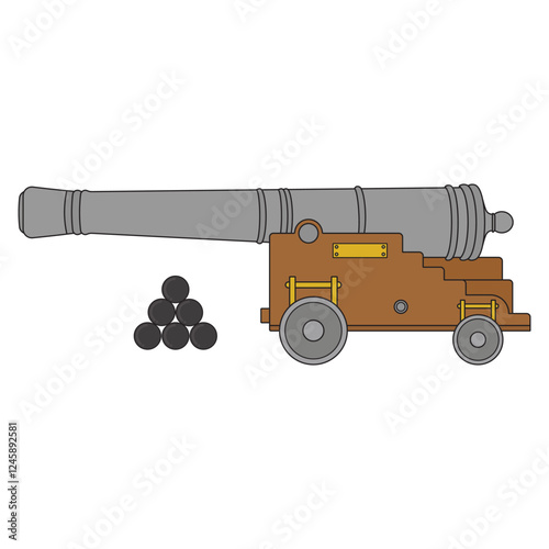 kids drawing vector illustration culverin cartoon isolated