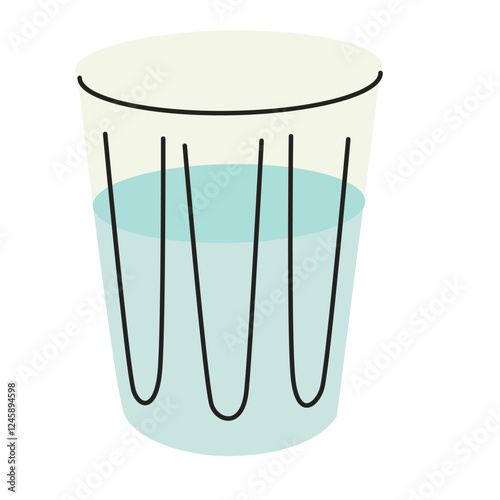 Glass of Water Vector Illustration