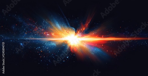 Cosmic Light Rays Abstract Expressionism Background Effect
