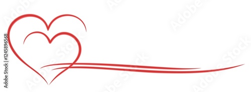 Stylized symbol of a red hearts.
