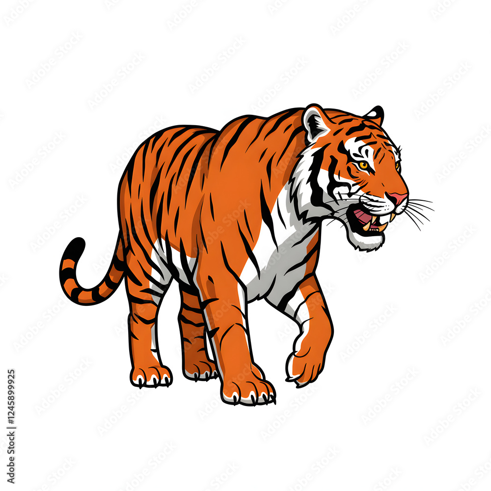 Naklejka premium Tiger vector design with a white background