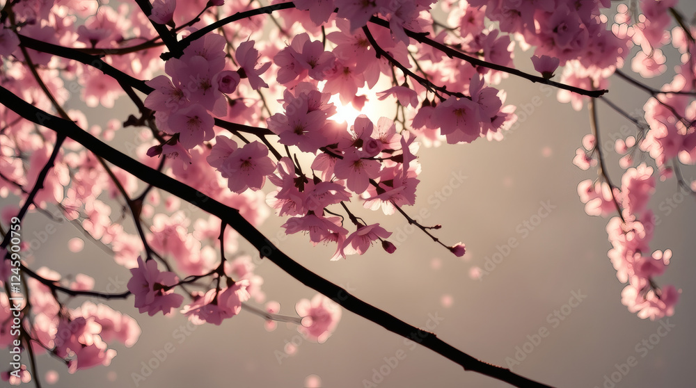 cherry blossoms, pastel petals, soft morning light| generative AI cherry blossoms, pastel petals, soft morning light| generative AI