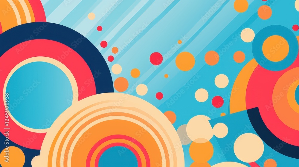 Fototapeta premium Retro Geometric Vector Background with Mid-Century Design Aesthetics