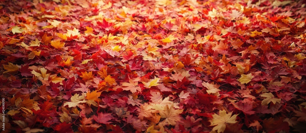 Vibrant autumn maple leaves creating a rich textured background of warm colors and natural beauty Vibrant autumn maple leaves creating a rich textured background of warm colors and natural beauty