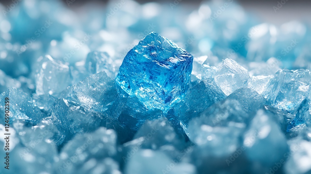 A Close-Up of Shimmering Blue Crystals Glimmering in Light A Close-Up of Shimmering Blue Crystals Glimmering in Light