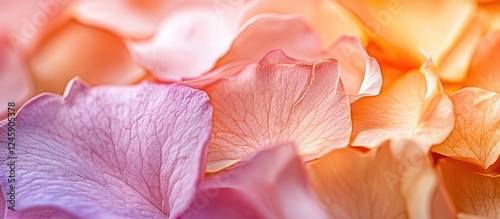 Soft pastel flower petals in a dreamy macro composition creating a serene and elegant background suitable for various design projects.