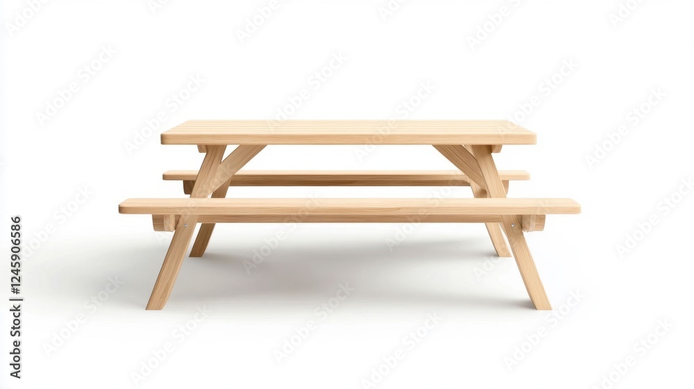 Traditional Picnic Bench with Attached Table for Outdoor Dining Traditional Picnic Bench with Attached Table for Outdoor Dining