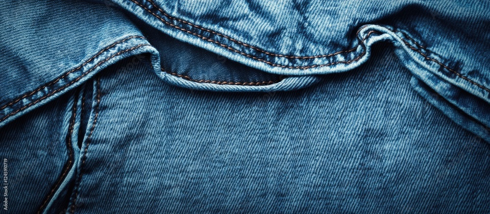 Naklejka premium Blue denim fabric texture background for fashion and design projects with a top view perspective.