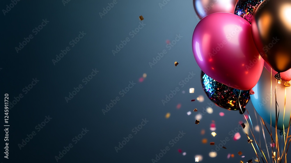 Festive Balloons and Confetti Celebration Festive Balloons and Confetti Celebration
