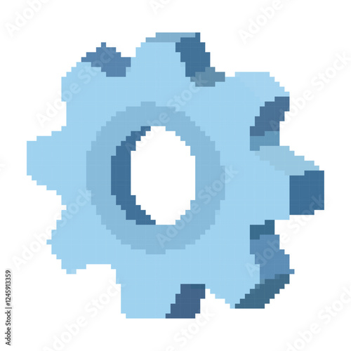 Pixel Art Gear - Isolated Vector Settings Icon