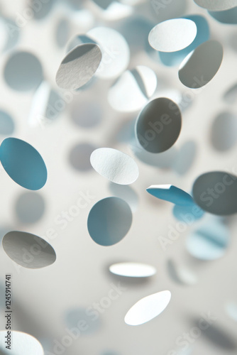 A hole punch creating paper circles that bounce away like tiny marbles