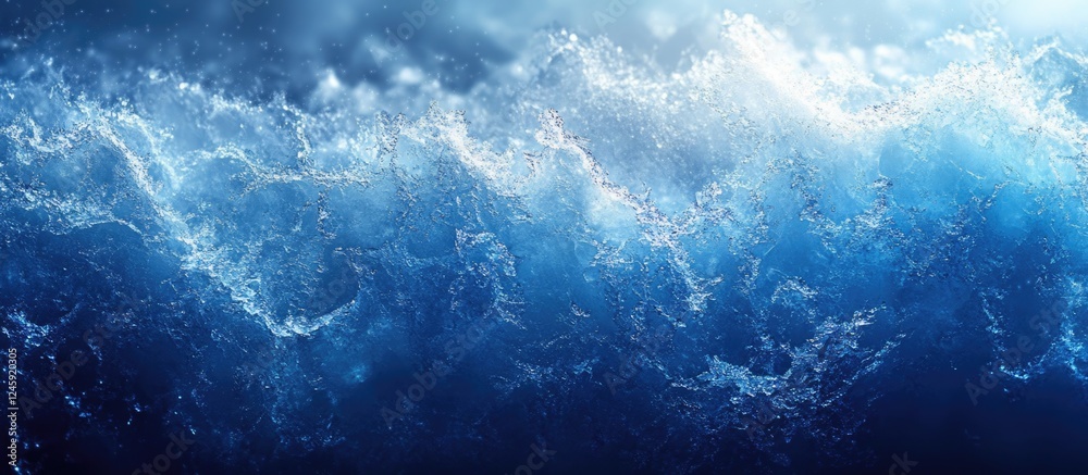 Obraz premium Vibrant blue abstract ice texture creating a captivating natural background for creative projects and designs.