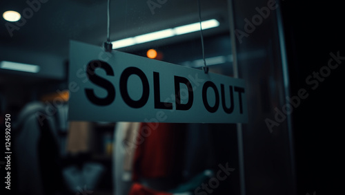 hanged paper written with sold out words in shop window