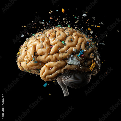 Brain full of microplastics photo