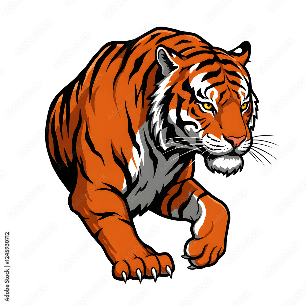 Obraz premium Stalking Orange Tiger Illustration