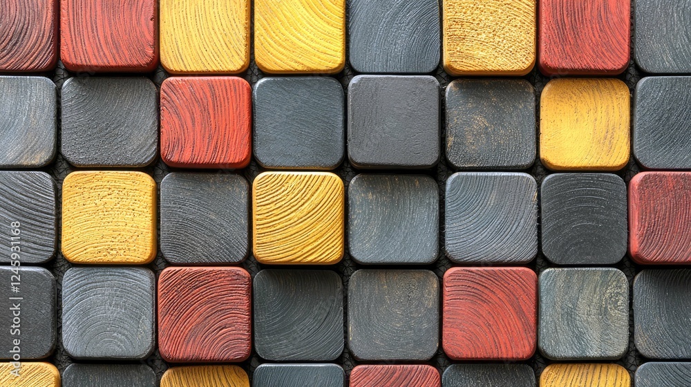 Colorful Wooden Blocks Texture: Abstract Geometric Pattern Design for Backgrounds and Home Decor Colorful Wooden Blocks Texture: Abstract Geometric Pattern Design for Backgrounds and Home Decor