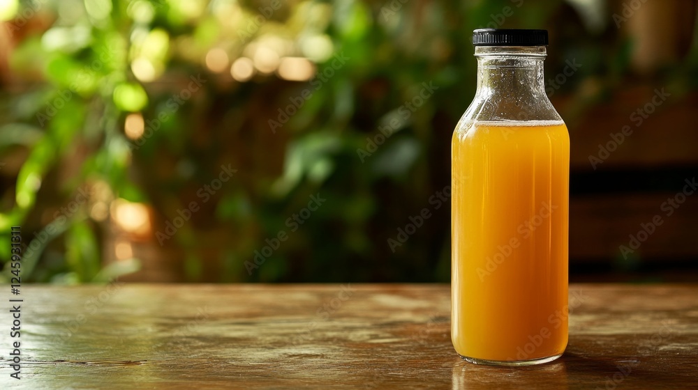 Vibrant Orange Drink in a Glass Bottle Vibrant Orange Drink in a Glass Bottle