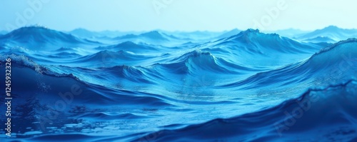 Abstract blue water wave texture, layered ocean vector background , ocean wave, curve, current