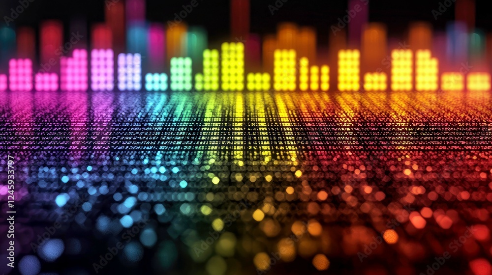 Fototapeta premium Abstract Digital Rainbow Data Flow: Vibrant Spectrum of Technology and Innovation