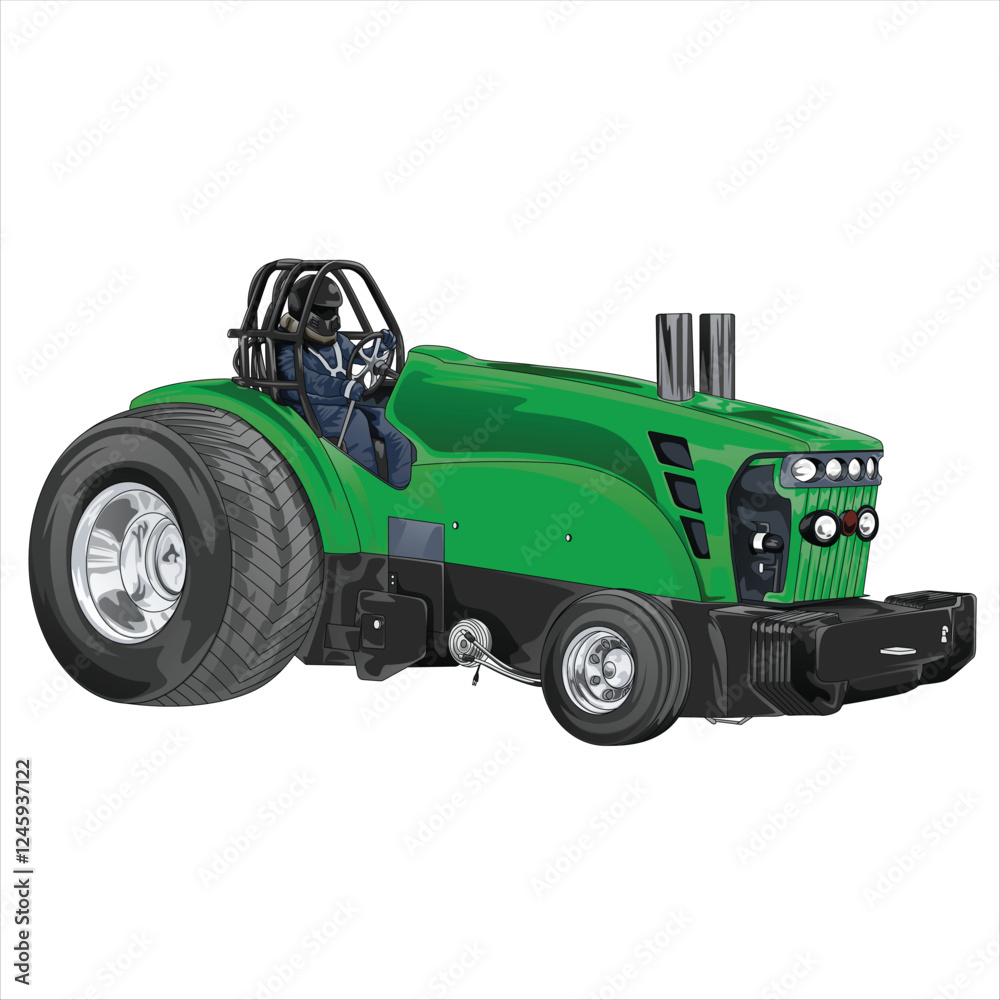 Obraz premium Outline green truck isolated on a black background for t-shirt design, print, and business purposes.