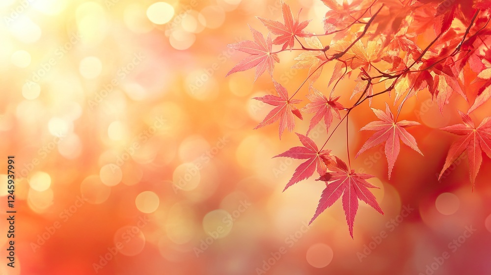 Maple leaves in autumn colors against a bokeh background, evoking the beauty of the fall season. Maple leaves in autumn colors against a bokeh background, evoking the beauty of the fall season.