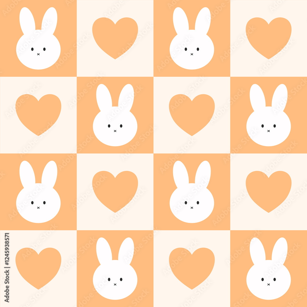 Fototapeta premium little bunny easter holiday seamless pattern 