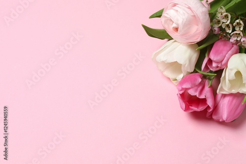 Wallpaper Mural Beautiful bouquet of flowers on color background Torontodigital.ca
