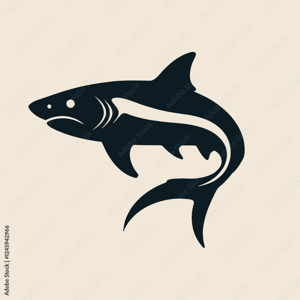 Obraz premium vector illustration of cartoon shark